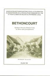 Bethoncourt : quelques éléments d'histoire locale, au 19ème siècle principalement / Association Bethoncourtoise pour la Célébration du Bicentenaire de la Révolution Française de 1789 et pour la mise en valeur du Patrimoine Local | Association Bethoncourtoise pour la Célébration du Bicentenaire de la Révolution Française de 1789 et pour la Mise en Valeur du Patrimoine Local. Auteur