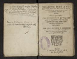 Traicte des animauls, aians ailes, qui nuisent par leurs piqueures ou morsures avec les remedes. Oultreplus une histoire de quelques mousches ou papillons non vulgaires, apparues l'an 1590 qu'on a estimé fort venimeuses : le tout composé par Jean Bauhin D. Medecin de Tresillustre Prince Friderich, Comte de Wirtemberg, Montbeliart, &c. / Jean Bauhin | Bauhin, Jean (1541-1612) - médecin et botaniste français. Auteur