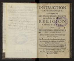 Instruction catéchétique, contenant les principaux points de la Foi et de la Religion Chrétienne, avec les devoirs essentiels du chrétien,...Pour l'usage & l'édification des Eglises & des Ecoles de la Principauté de Montbéliard / [Georg Friedrich Zügel] | Zügel, Georg Friedrich (16..?-1741). Auteur