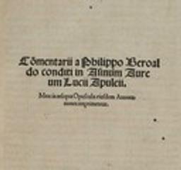 Asinus aureus / Apulée | Apulée (0125-0180?) - romancier et philosophe néo-platonicien latin. Auteur