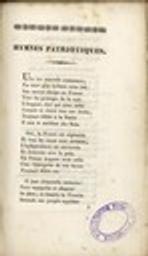 Hymnes patriotiques / [Samuel Frédéric Fallot] | Fallot, Samuel Frédéric (1782-1843) - avocat et notaire français. Auteur