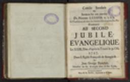 Consio Secularis Ou Sermon sur ces paroles Du Pseaume LXXXVII. v. 1. 2. 3... Prononcé au Second Jubilé-Evangelique Le XXIII. Dim. d'après la Trinité le 31 Oct. 1717. Dans l'Eglise Françoise de Stougardt par Jean George Blanchot, Ministre du St. Evangile dans la dite Eglise / Jean George Blanchot | Blanchot, Jean George (16..-17..) - pasteur français. Auteur