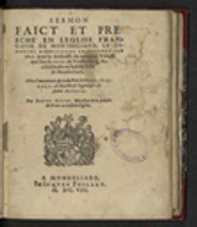 Sermon faict et presche en l'Eglise francoise de Montbeliard, le dimenche dixhuictieme en octobre l'an 1607 pour la dedicasse du nouveau Temple que son Altesse de Wirtemberg, &c. a faict bastir en sadicte Ville de Montbeliard. Selon l'invention & industrie de Henri Schikard, architecte & ingeniaire de sadite Altesse. Par Samuel Cucuel Ministre de la parole de Dieu en ladicte Eglise / Samuel Cucuel | Cucuel, Samuel (15..-1622) - pasteur et théologien français. Auteur