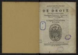 Adjoustances au motif de droit en la cause de Son Altesse Serenissime Monseigneur Frederic Charles, Duc de Virtemberg, &c. contre le Seigneur Comte de Poitiers, & Consorts / Anonyme | 